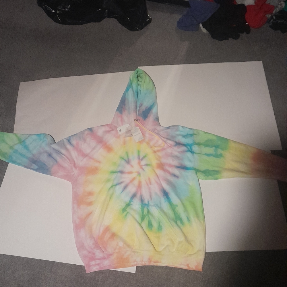 XL Dreamsicle tye dye hoody with pocket n ew with tags